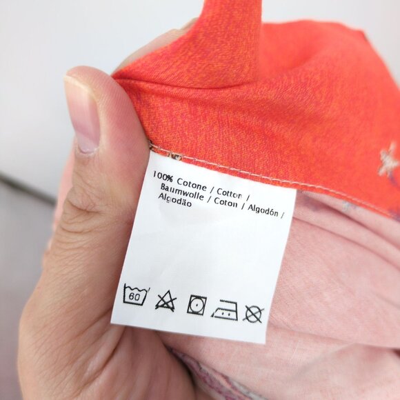 Bassetti Italian Cotton Kimono Robe L/XL Orange Paisley Boho Lounge Rare Print - Picture 7 of 8